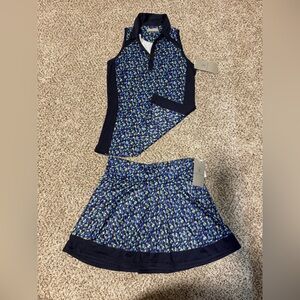 Women’s XS PGA Tour Golf Outfit New with Tags Navy Blue Green and Yellow